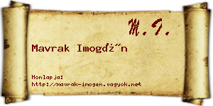 Mavrak Imogén névjegykártya